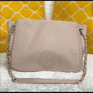 Tory Burch White Oak Whipstitch Purse